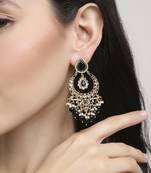 pretty oval shape chendelier brass kundan antique gold plated chandelier earring for women and girls