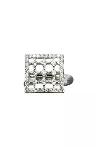 exotic square shape brass kundan gold plated adjustable finger ring for women and girls