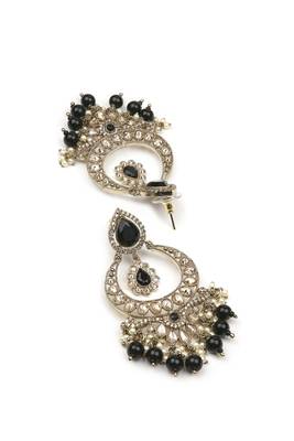 pretty oval shape chendelier brass kundan antique gold plated chandelier earring for women and girls 4