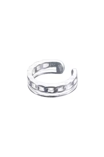 fine cuff design brass kundan silver plated adjustable finger ring for women and girls