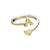 fancy heart and "a"letter stackable rings brass gold plated adjustable finger ring for women