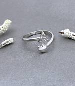 fine heart and "a"letter stackable rings brass silver plated adjustable finger ring for women