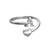 fine heart and "a"letter stackable rings brass silver plated adjustable finger ring for women