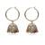 stylish paisley and circle pearl brass kundan antique gold plated jhumki earring for women and girls