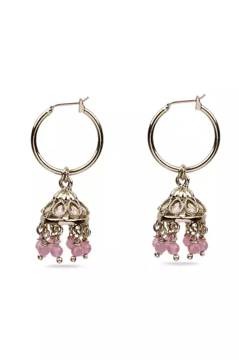 splendid oval shape brass kundan antique gold plated jhumki earring for women and girls