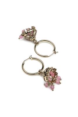 splendid oval shape brass kundan antique gold plated jhumki earring for women and girls 4