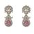 stylish oval and flower design brass kundan antique gold plated dangle earring for women and girls