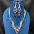 crimson ruby marquise diamond statement necklace set, art deco bridal chandelier earrings