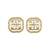 pretty flower design cz studded brass gold plated stud earring for women and girls