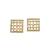 smooth square shape cz studded brass gold plated stud earring for women and girls