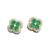 trendy flower design green stone brass gold plated stud earring for women and girls