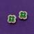 trendy flower design green stone brass gold plated stud earring for women and girls
