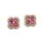 superb flower design pink stone brass gold plated stud earring for women and girls