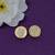 pleasing round shape cz studded brass gold plated stud earring for women and girls