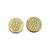 pleasing round shape cz studded brass gold plated stud earring for women and girls