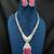 art deco pink tourmaline emerald cut statement necklace earrings set | platinum plated bridal jewellery