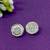 fancy round shape cz studded brass antique gold plated stud earring for women and girls