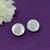 fine round shape cz studded brass silver plated stud earring for women and girls