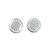 fine round shape cz studded brass silver plated stud earring for women and girls