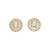 finely round shape center stone brass gold plated stud earring for women and girls