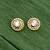 finely round shape center stone brass gold plated stud earring for women and girls