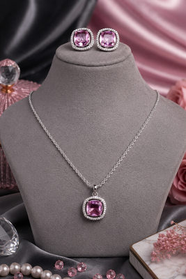 Rhodium Finish Elite Grace Necklace Set 2