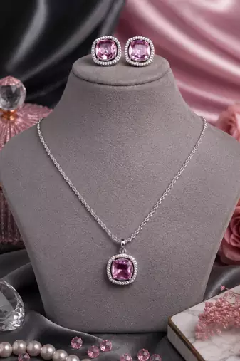 Rhodium Finish Elite Grace Necklace Set