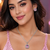 Rhodium finish divine halo necklace set