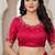 Pink color women's beautiful silk blend embroidered ready made blouse full stitched.