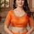 Yellow women's silk blend embroidered readymade blouse