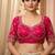 Pink women's silk blend embroidered readymade blouse