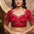 Red women's silk blend embroidered readymade blouse