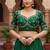 Green color women's beautiful silk blend embroidered ready made blouse full stitched.