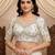 White women's silk blend embroidered readymade blouse