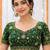 Green georgette embroidered work with fancy lace work readymade blouse