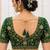 Green georgette embroidered work with fancy lace work readymade blouse