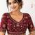 Maroon georgette embroidered work with fancy lace work readymade blouse