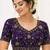 Navy georgette embroidered work with fancy lace work readymade blouse
