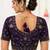 Navy georgette embroidered work with fancy lace work readymade blouse