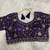 Navy georgette embroidered work with fancy lace work readymade blouse