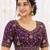 Purple georgette embroidered work with fancy lace work readymade blouse
