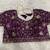 Purple georgette embroidered work with fancy lace work readymade blouse