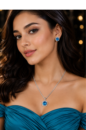Rhodium finish prestige glow necklace set 4