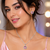 Rhodium finish divine halo necklace set