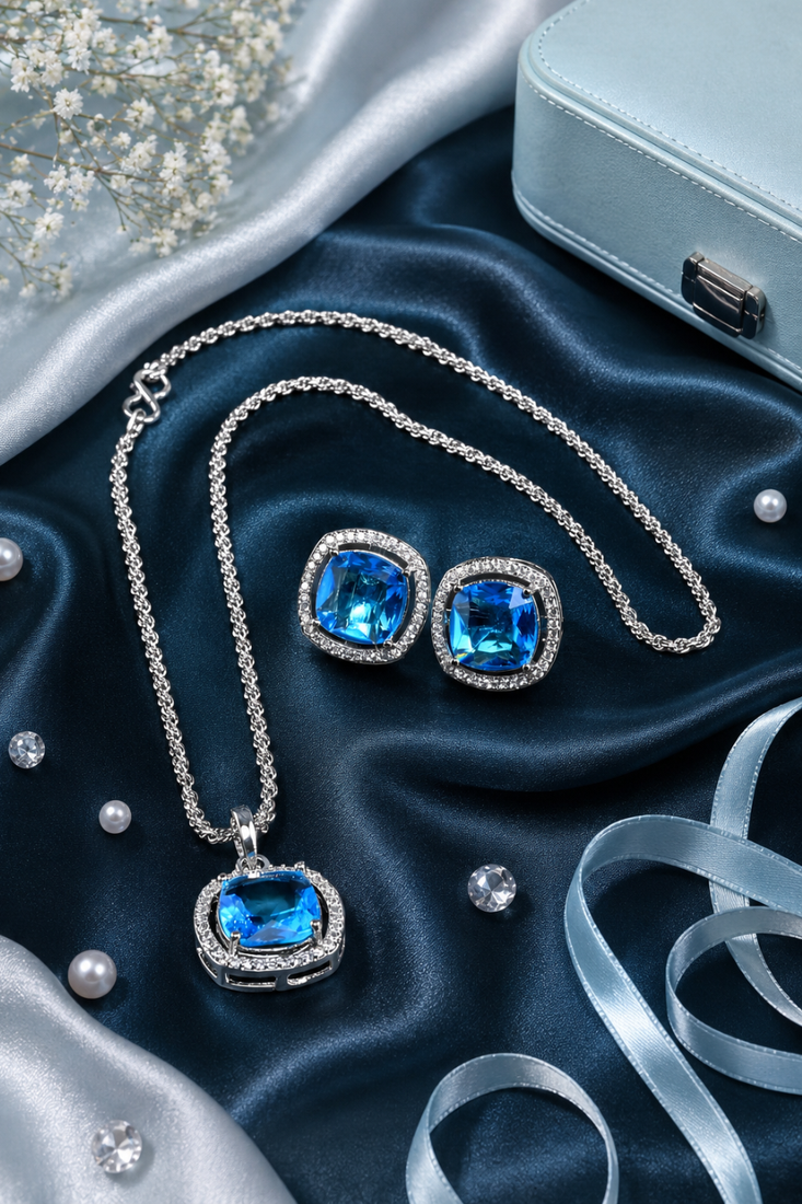 Rhodium finish prestige glow necklace set