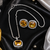 Rhodium finish noble spark necklace set