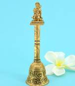 traditional "jai shree ram and hanuman ji" brass antique gold plated bell(pooja ghantee)