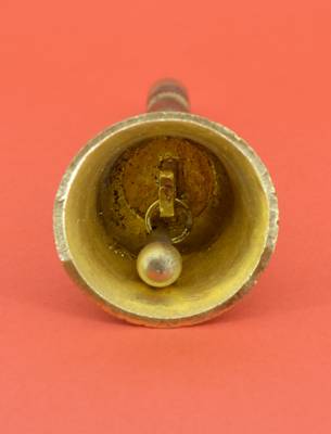 traditional "mahakaal writing word" brass antique gold plated bell(pooja ghantee) 4