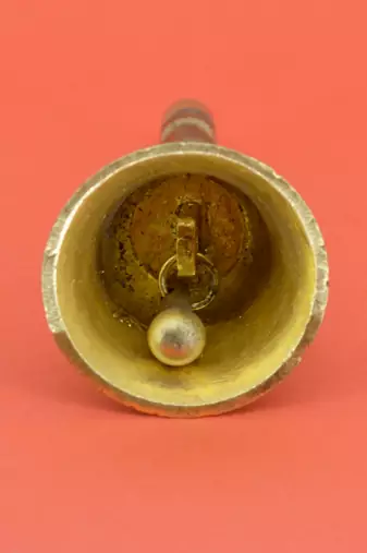 traditional "mahakaal writing word" brass antique gold plated bell(pooja ghantee)