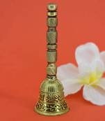 traditional "jai shree shyam" brass antique gold plated bell(pooja ghantee)